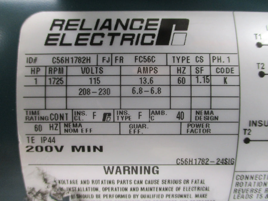 RELIANCE ELECTRIC C56H1782H 115/208-230V 13.6/6.8-6.8A NSNP