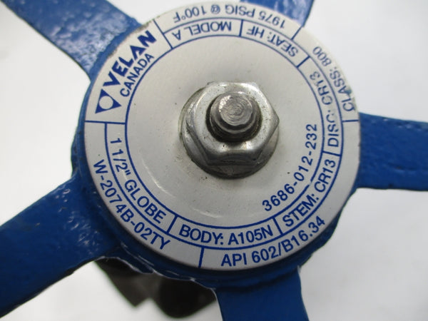 VELAN W-2074B-02TY 1975PSI 1-1/2" NSNP