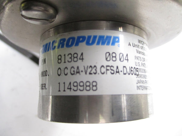 MICROPUMP 81384 O/CGA-V23.CFSA-DJ605 115V 1.9/1.6A NSNP