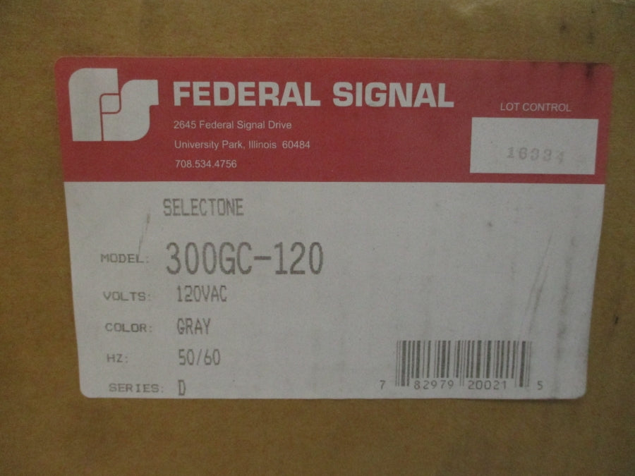 FEDERAL SIGNAL 300GC SER. D 120VAC 0.25A (GRAY) NSMP
