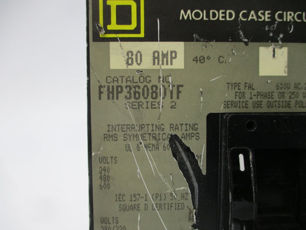 SQUARE D FHP36080TF SER. 2 600V 80A UNMP