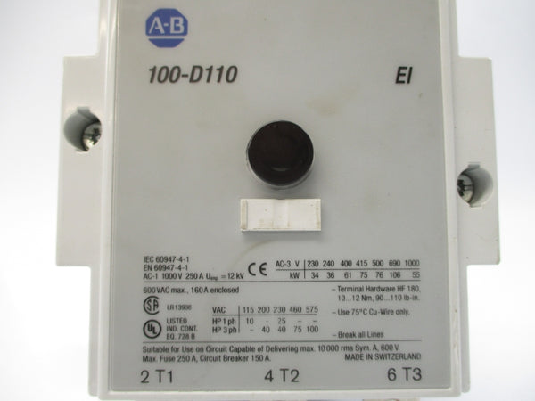 ALLEN BRADLEY 100-D110 SER. A 110-130V 160A UNMP