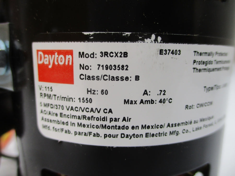 DAYTON 3RCX2B 115V .72A NSMP