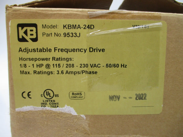 KB ELECTRONICS KBMA-24D 9533J 115/208-230VAC 3.6A NSMP