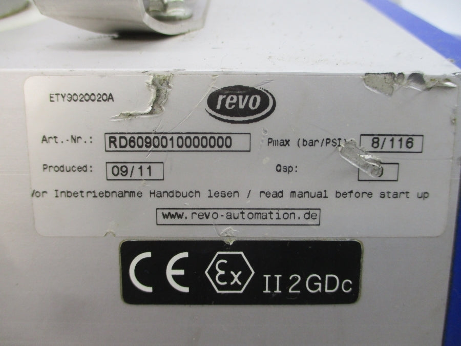 REVO AUTOMATION ETY9020020A RD6090010000000 116PSI UNMP