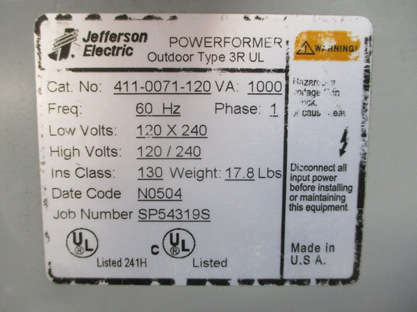 JEFFERSON ELECTRIC 411-0071-120 120/240V (AS PICTURED) NSNP