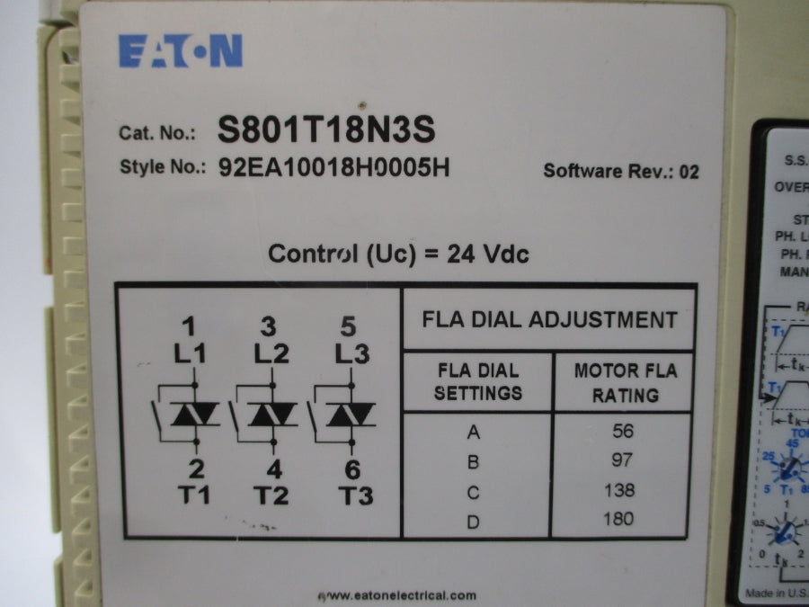 EATON S801T18N3S 92EA10018H0005H 24VDC 180A REV. 02 NSNP