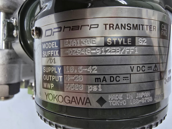 YOKOGAWA EJA130E-DZS4G-912EB/FF1/D1 10.5-42VDC 4500PSI NSMP