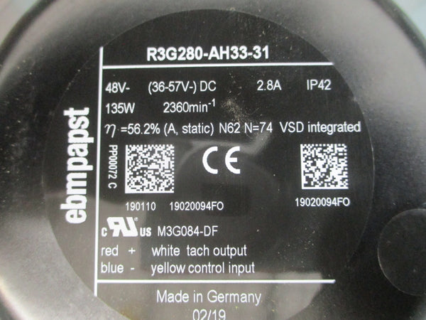EBMPAPST R3G280-AH33-31 48VDC 2.8A NSNP