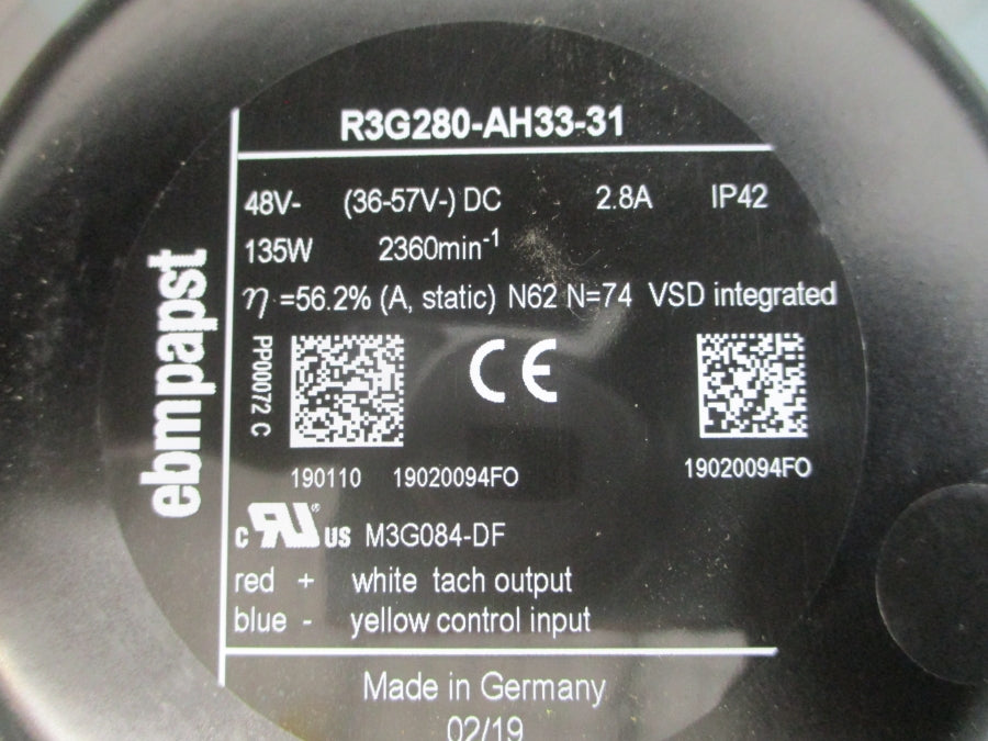 EBMPAPST R3G280-AH33-31 48VDC 2.8A NSNP