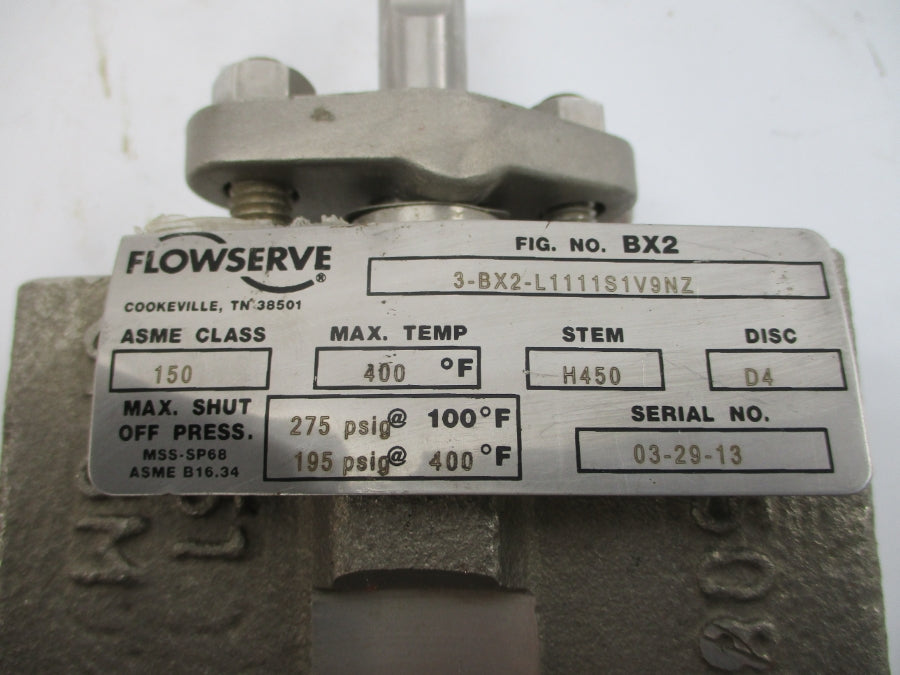 FLOWSERVE 3-BX2-L1111S1V9NZ 195/275PSI 3" NSNP