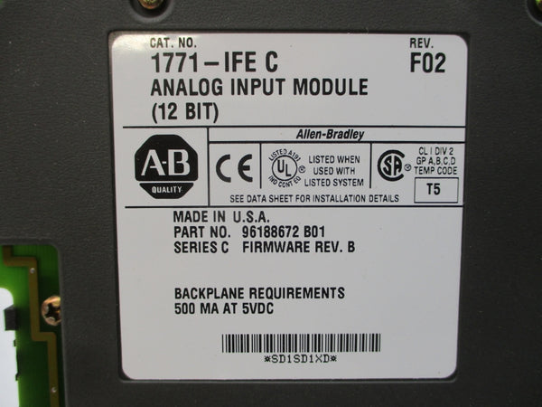 ALLEN BRADLEY 1771-IFE SER. C F/W B 5VDC REV. F02 UNMP