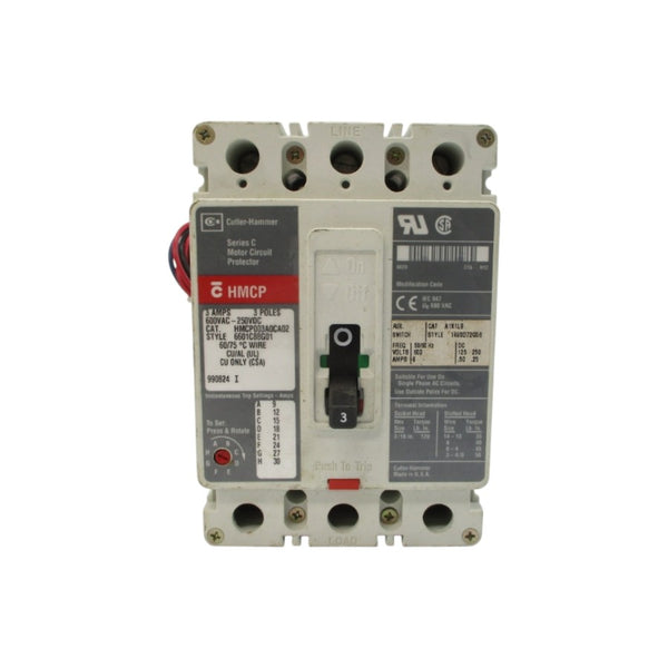 CUTLER HAMMER HMCP003A0CA02 6601C88G01 SER. C 600VAC 3A UNMP