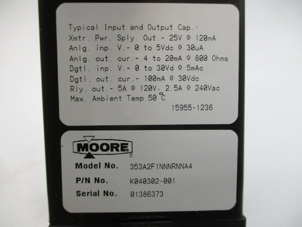 MOORE 353A2F1NNNRNNA4 K040302-001 240VAC 5A NSMP