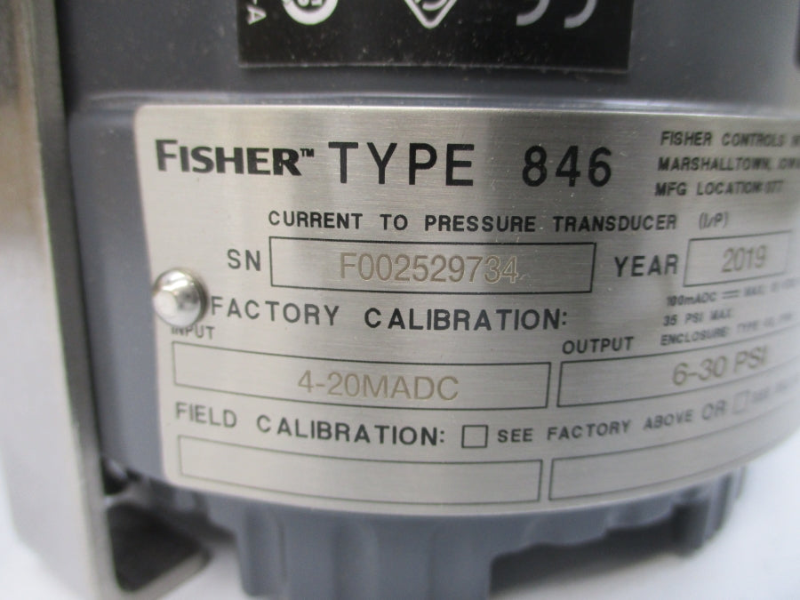 FISHER 846 846-738-111590 12VDC 6-30PSI NSMP