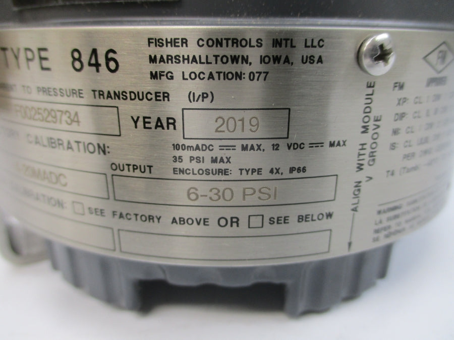 FISHER 846 846-738-111590 12VDC 6-30PSI NSMP