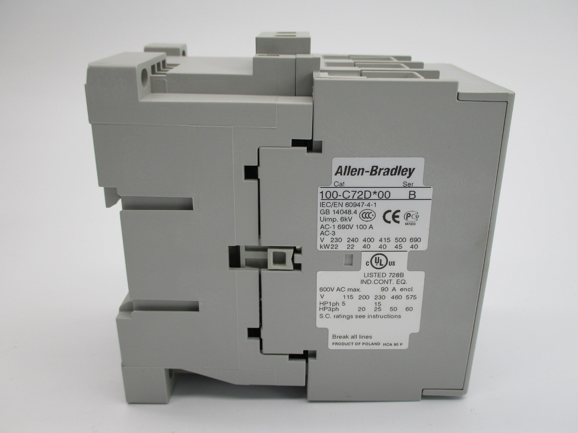 ALLEN BRADLEY 100-C72DJ10 SER. B 24VDC (BR/WH) NSMP