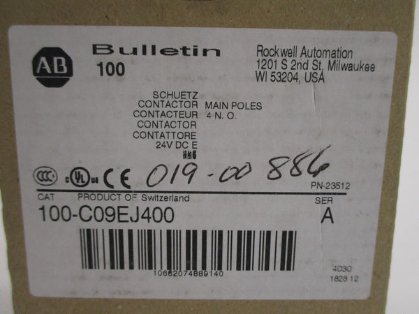 ALLEN BRADLEY 100-C09EJ400 SER. A 24VDC (BR/WH) NSMP