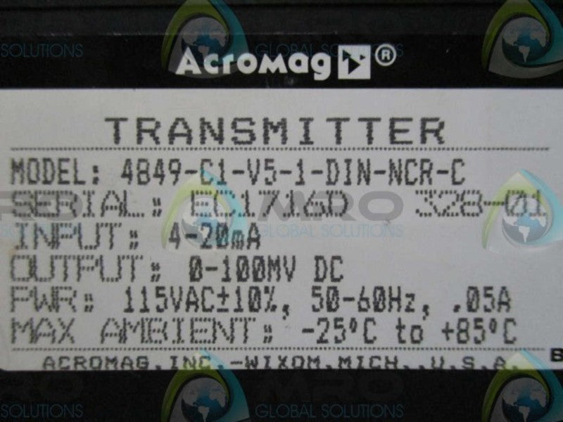 ACROMAG INCORPORATED 4849-C1-V5-1-D1N-NCR-C TRANSMITTER NSNP