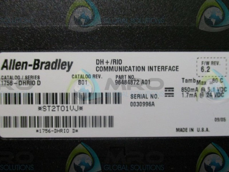 ALLEN BRADLEY 1756DHRIO SER.D F/W REV.6.2 CONTROL LOGIX  NSMP