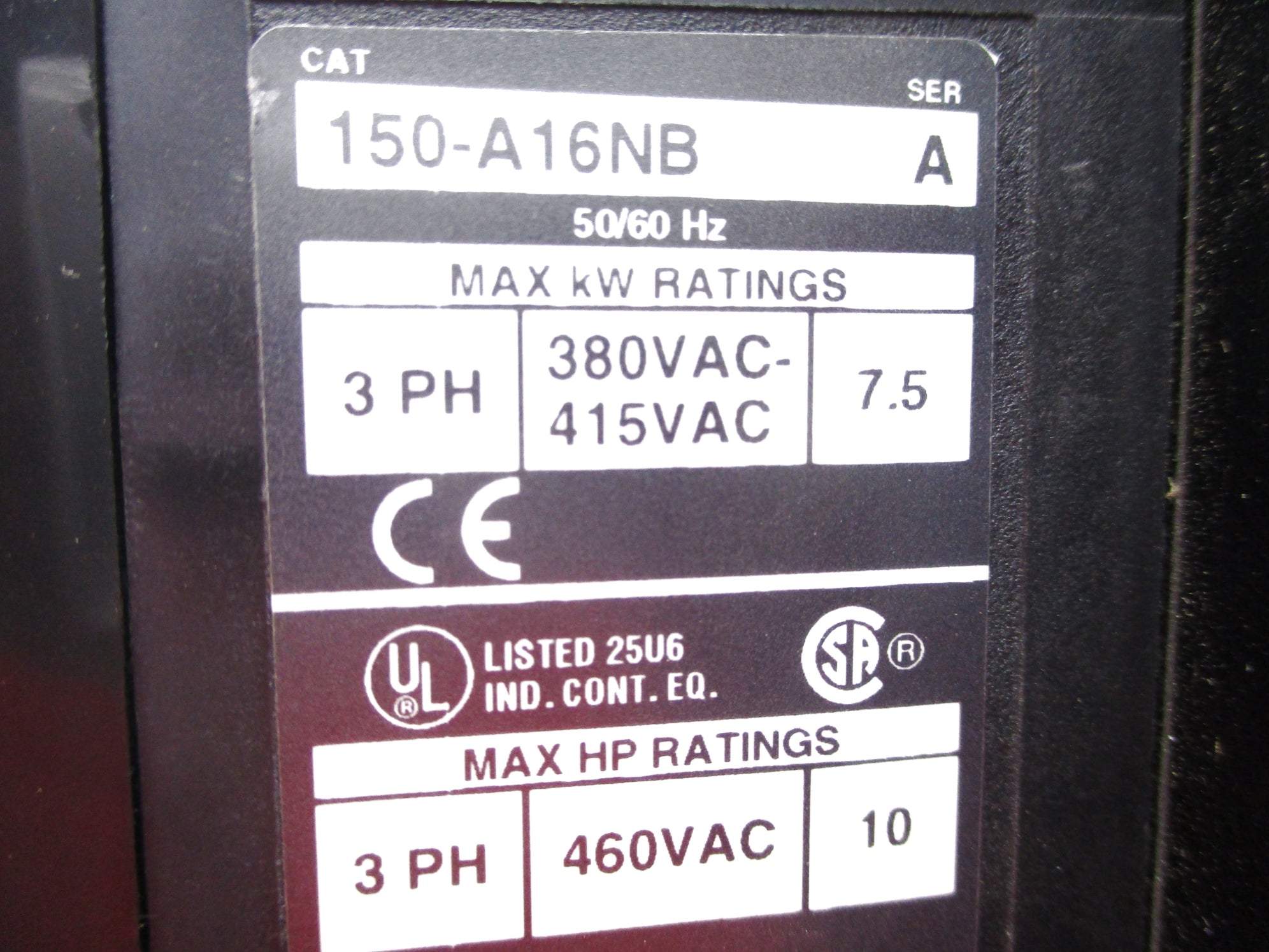 ALLEN BRADLEY 150-A16NB SER. A UNMP