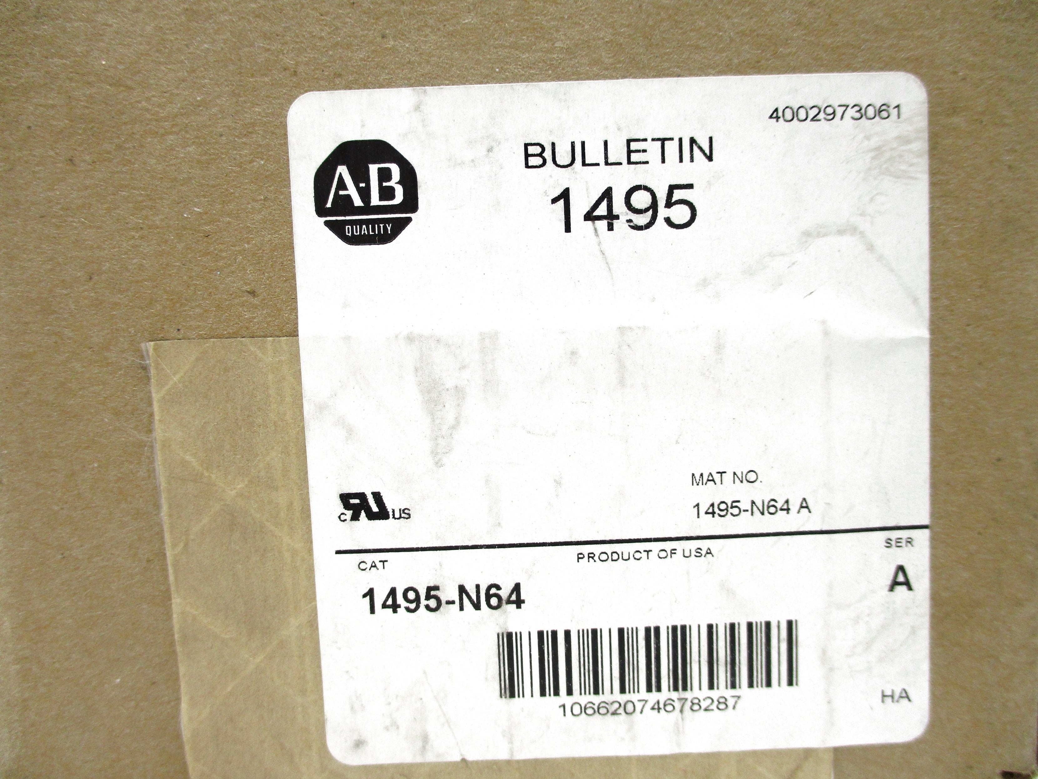 ALLEN BRADLEY 1495-N64 SER. A (BR/WH) NSFS