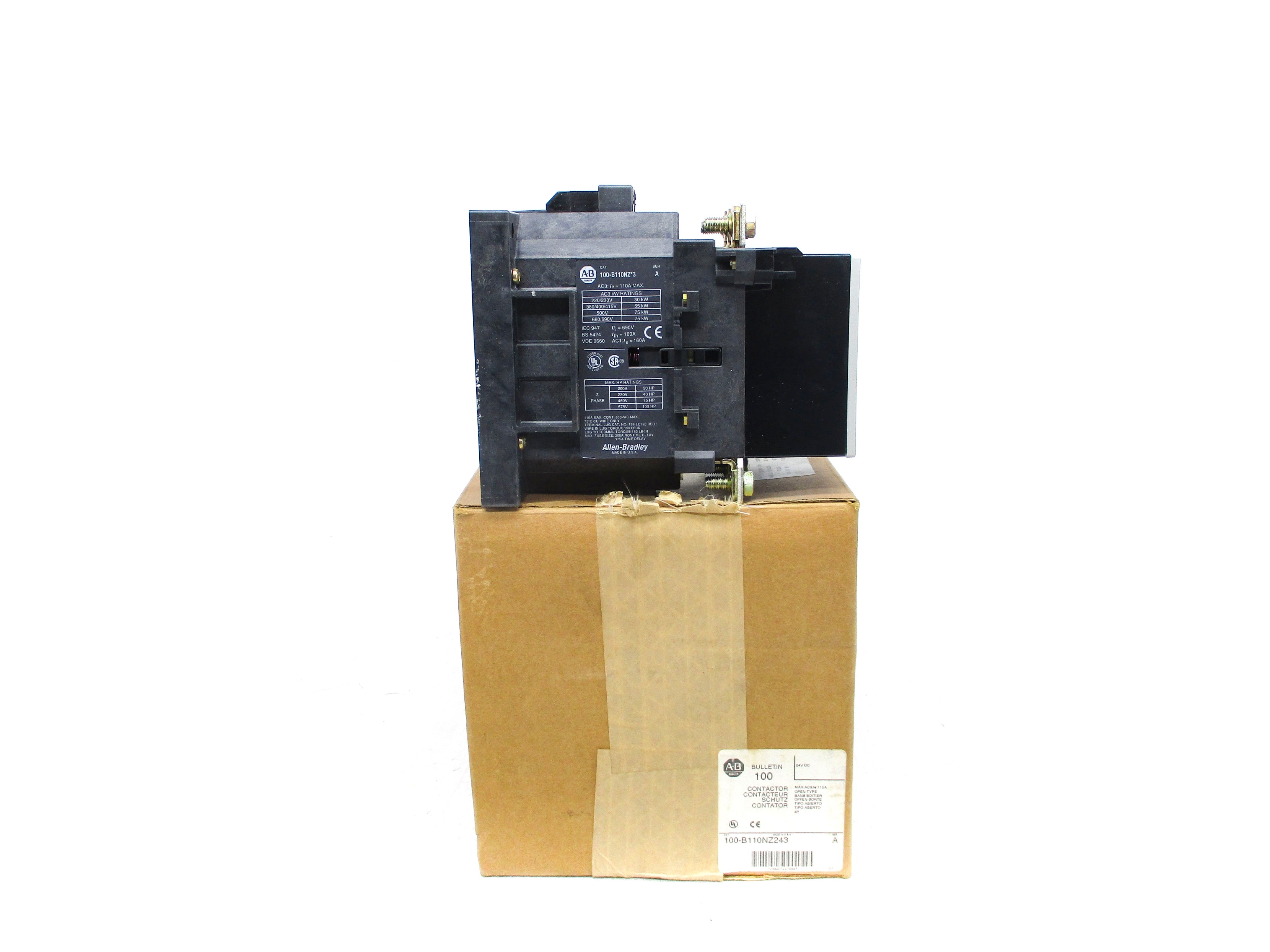 ALLEN BRADLEY 100-B110NZ243 SER. A 24VDC (BR/WH) NSMP