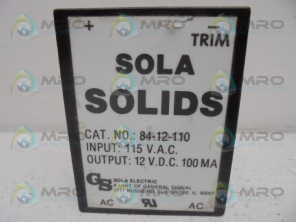SOLA 84-12-110 RELAY  UNMP
