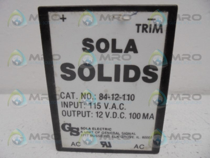 SOLA 84-12-110 RELAY  UNMP