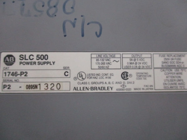 ALLEN BRADLEY 1746-P2 SER. C w/ 1746-A10  UNMP