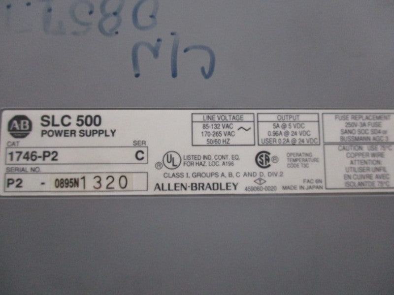 ALLEN BRADLEY 1746-P2 SER. C w/ 1746-A10  UNMP