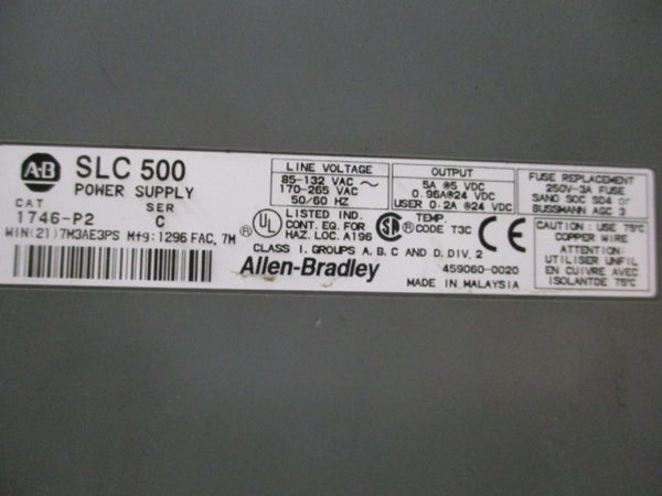 ALLEN BRADLEY 1746-P2 SER. C w/ 1746-A13  UNMP