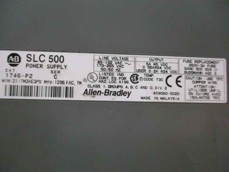 ALLEN BRADLEY 1746-P2 SER. C w/ 1746-A13  UNMP