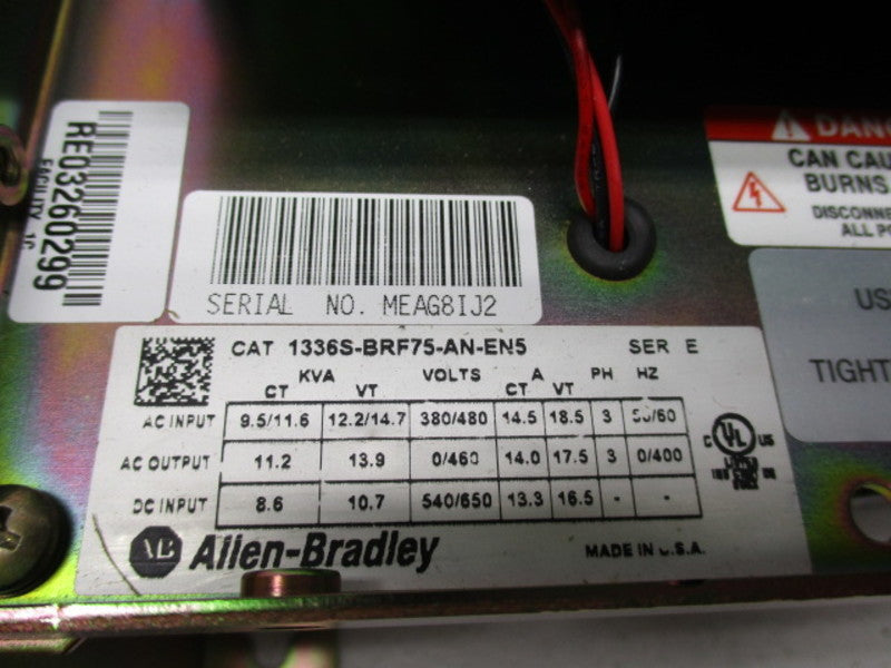 ALLEN BRADLEY 1336S-BRF75-AN-EN5 SER.E F/W 5.01 DRIVE  NSMP