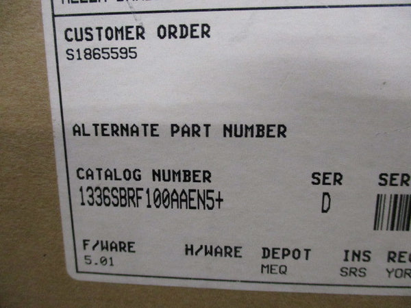 ALLEN BRADLEY 1336S-BRF100-AA-EN5 SER.D F/WARE 5.01   NSMP