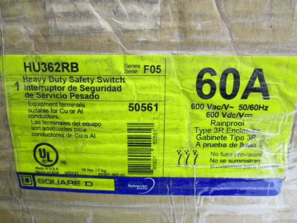 SQUARE D HU362RB SER. F05 600V 60A NSMP