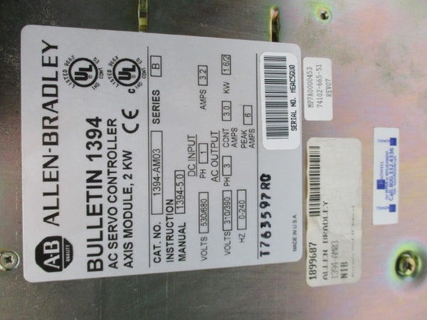 ALLEN BRADLEY 1394-AM03 SER. B 530/680V 3.2A UNMP