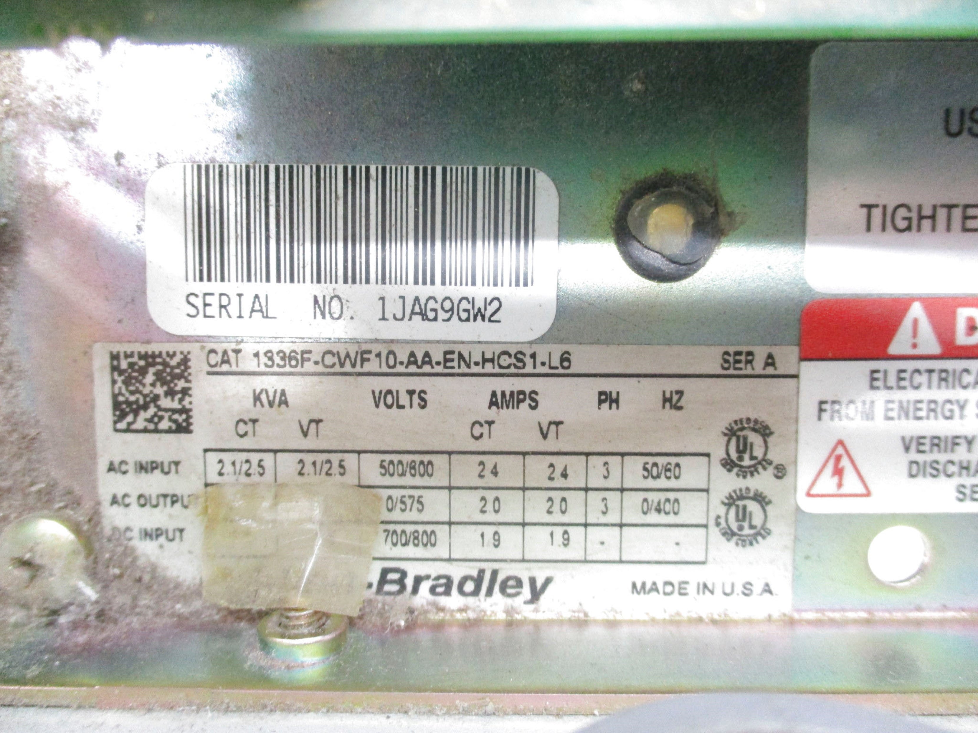 ALLEN BRADLEY 1336F-CWF10-AA-EN-HCS1-L6 SER. A NSNP