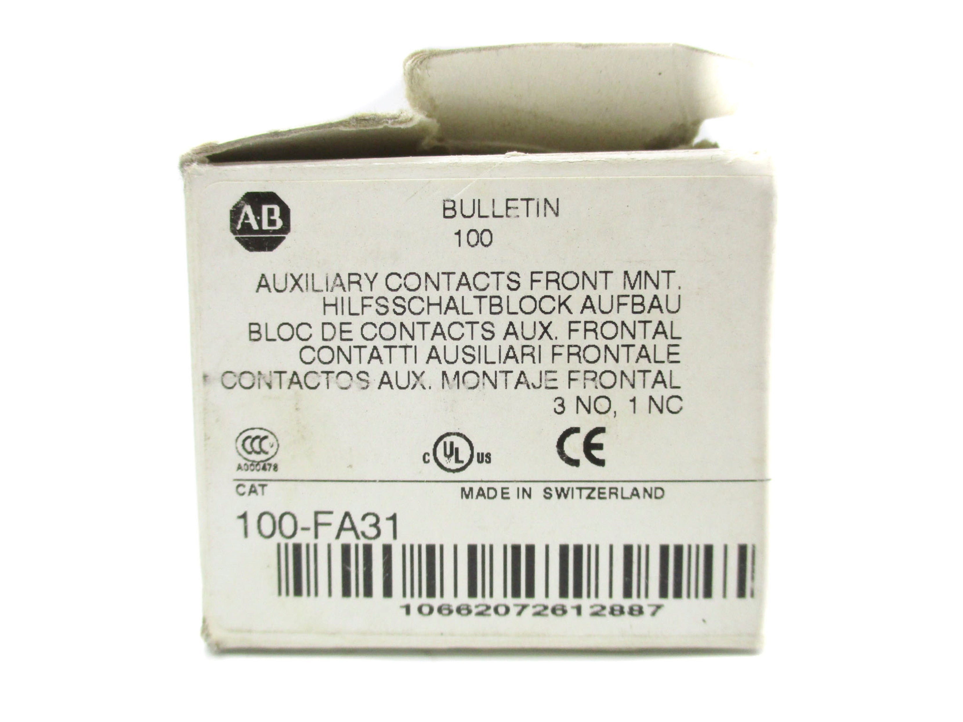 ALLEN BRADLEY 100-FA31 SER. B 600VAC 10A (WH) NSMP
