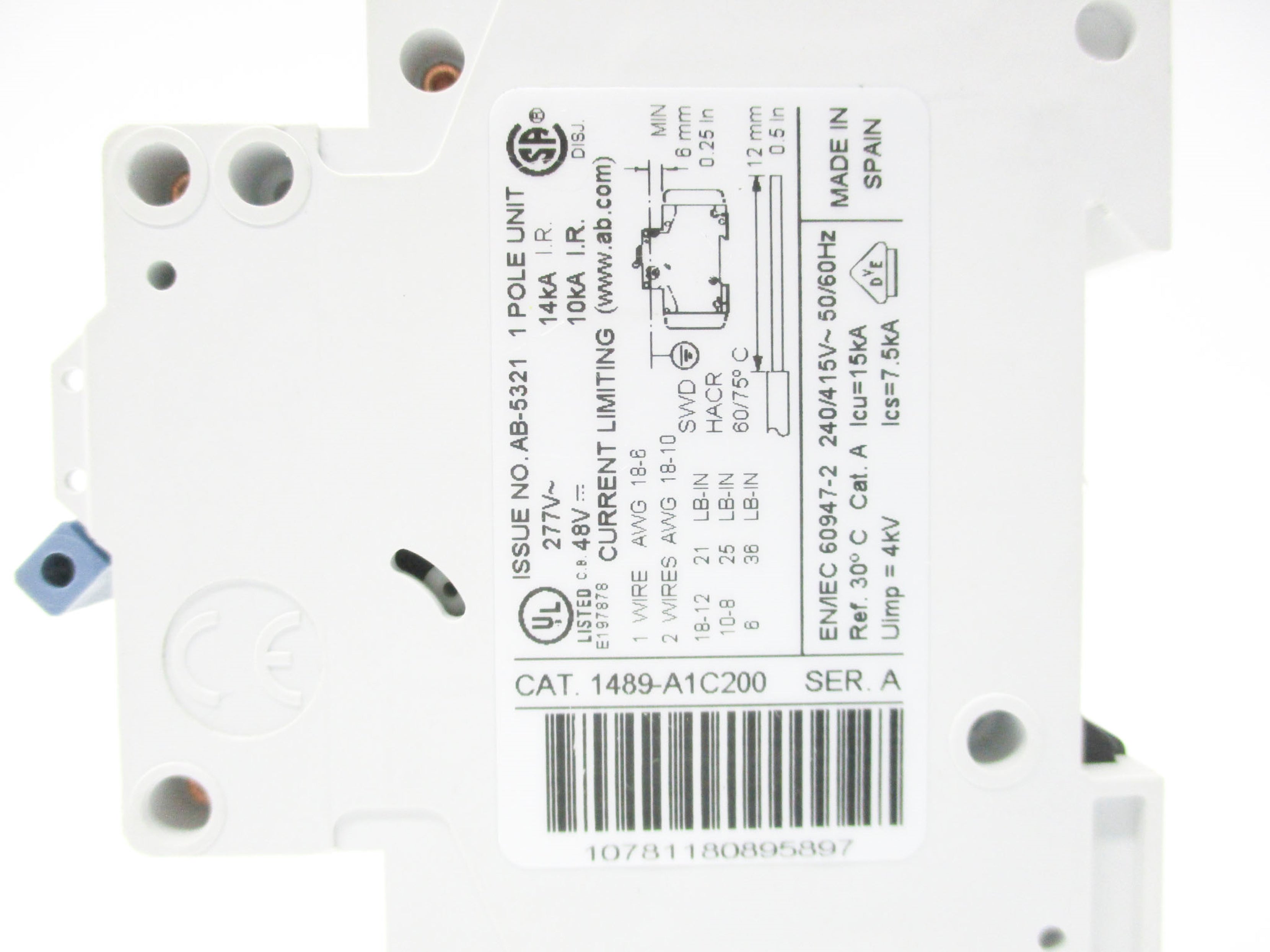 ALLEN BRADLEY 1489-A1C300 SER. A 48-277VAC 20A (QTY OF 2) (WH) NSMP