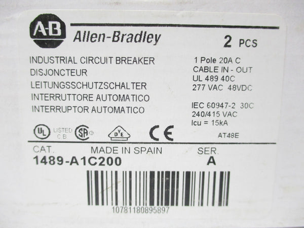 ALLEN BRADLEY 1489-A1C200 SER. A 277VAC 20A (WH) NSMP