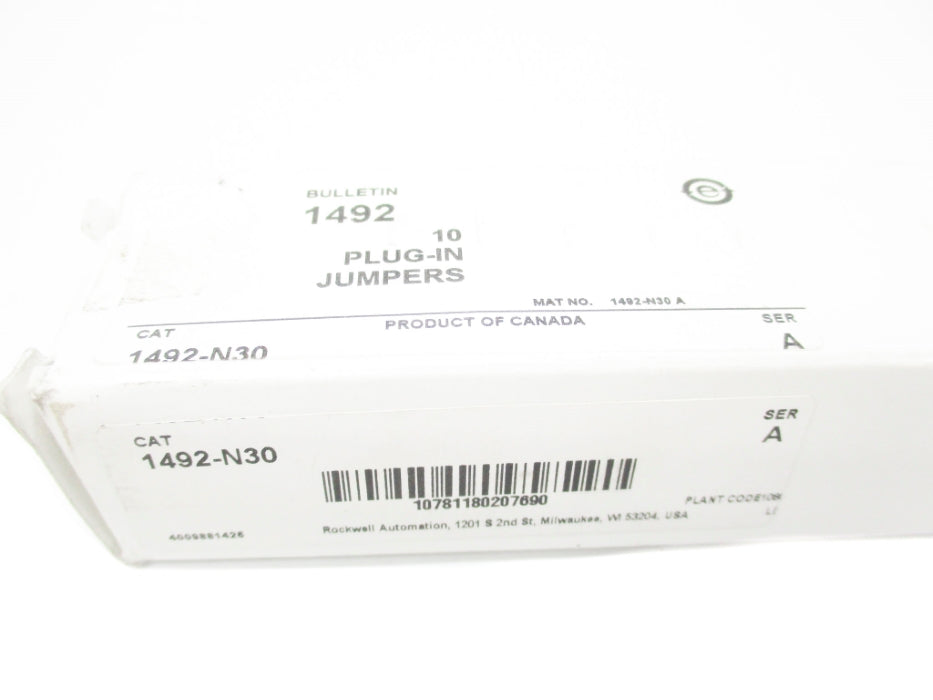ALLEN BRADLEY 1492-N30 SER. A (PKG OF 10) (WH) NSMP