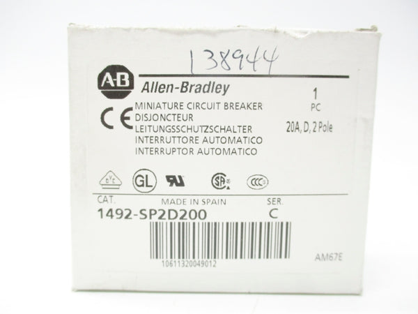 ALLEN BRADLEY 1492-SP2D200 SER. C 415VAC 20A NSMP