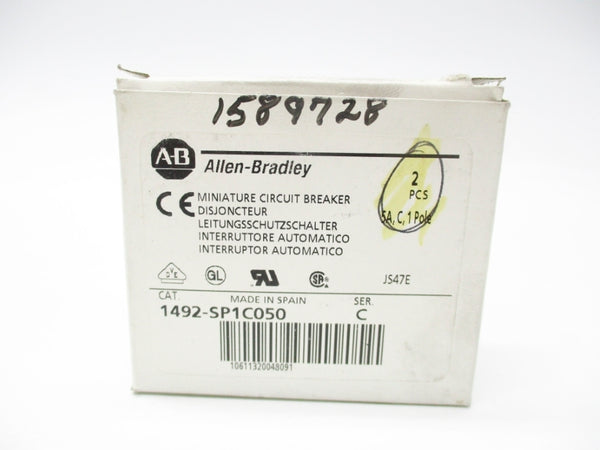 ALLEN BRADLEY 1492-SP1C050 SER. C 240/415VAC 5A (PKG OF 2) NSMP