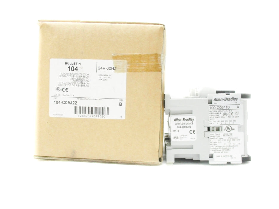 ALLEN BRADLEY 104-C09J22 SER. B 24V (BR/WH) NSMP