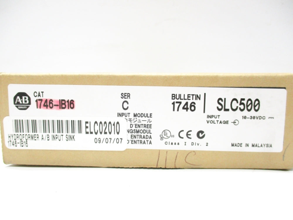 ALLEN BRADLEY 1746-IB16 SER. C 10-30VDC NSMP