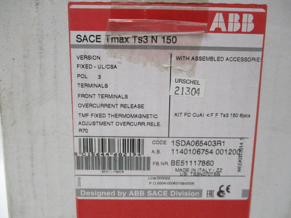 ABB BE51117860 TMAXTS3N150 70A 600V NSMP
