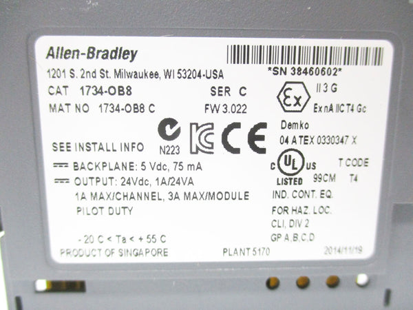ALLEN BRADLEY 1734-OB8 SER. C F/W 3.022 NSNP