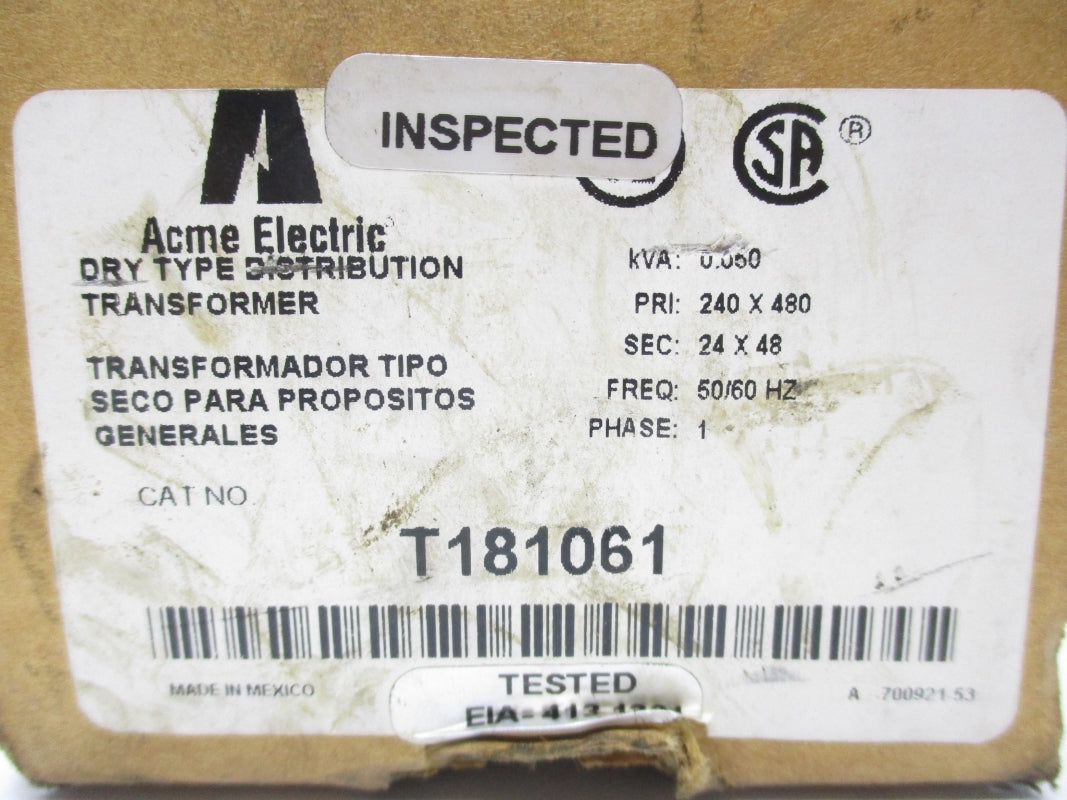 ACME ELECTRIC T181061 240/480V NSMP