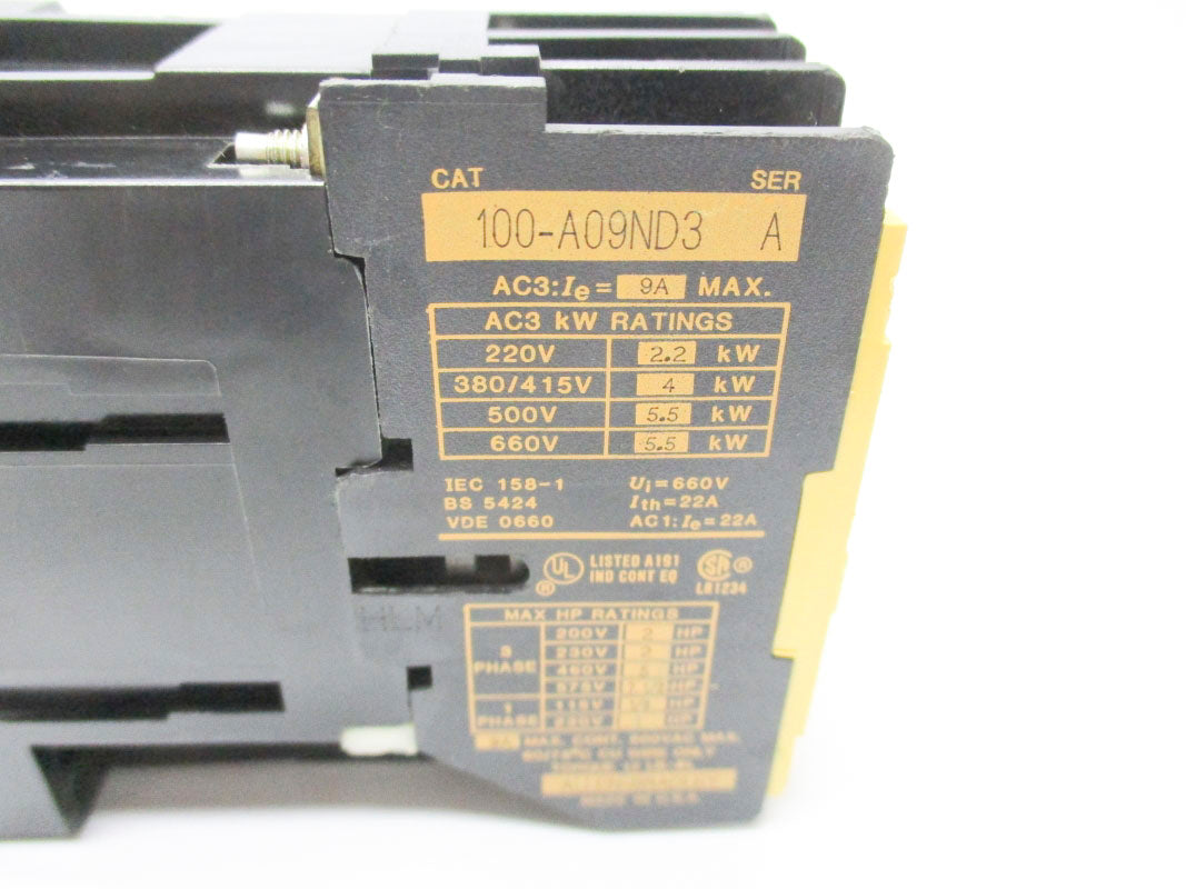 ALLEN BRADLEY 100-A09ND3 SER. A 110/120V 9A NSNP